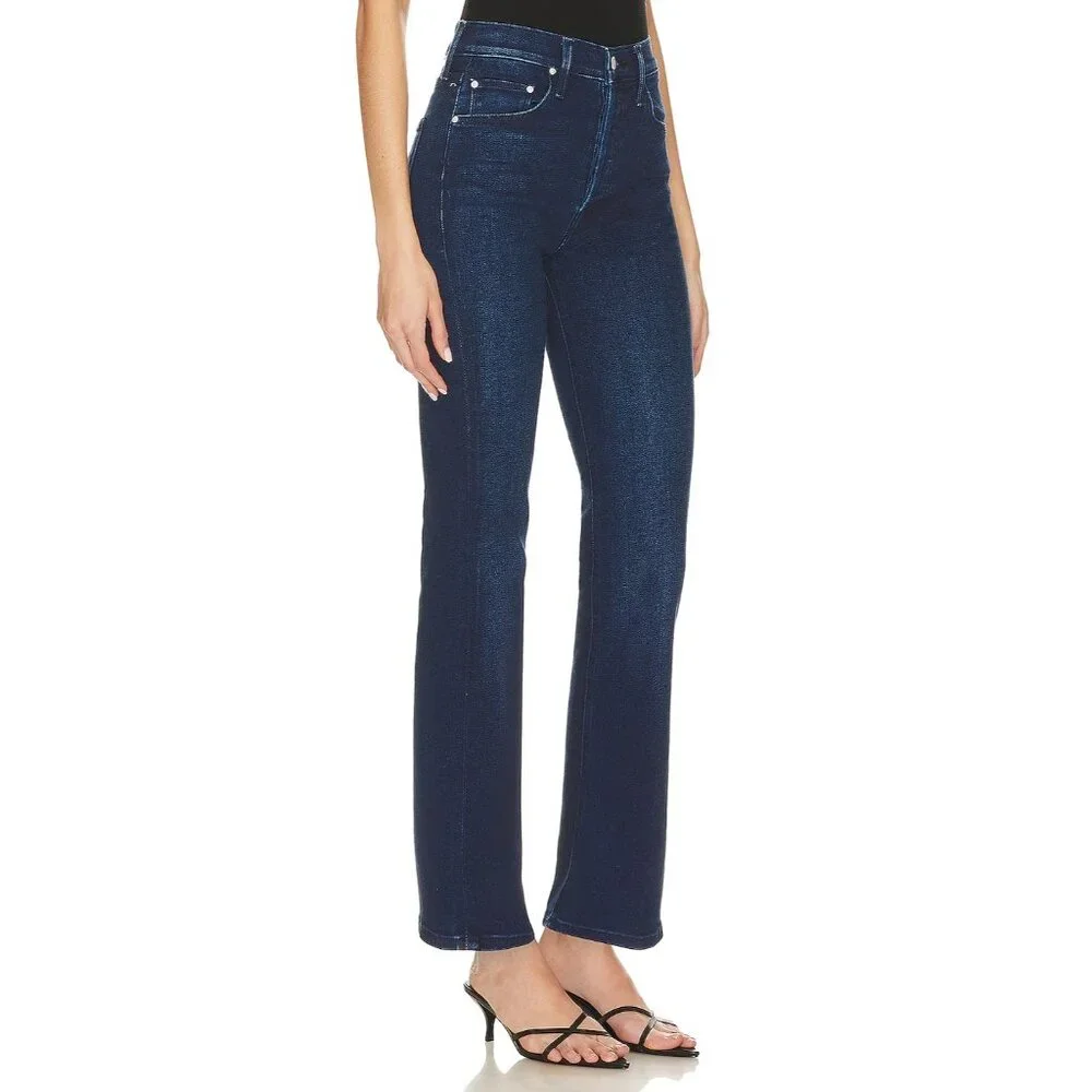 NWT MOTHER Tripper Dark Blue Women's Jeans - Taking Shape Color - High Rise - Picture 9 of 10